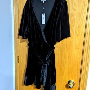 NWT Cute black velvet mini dress 3X